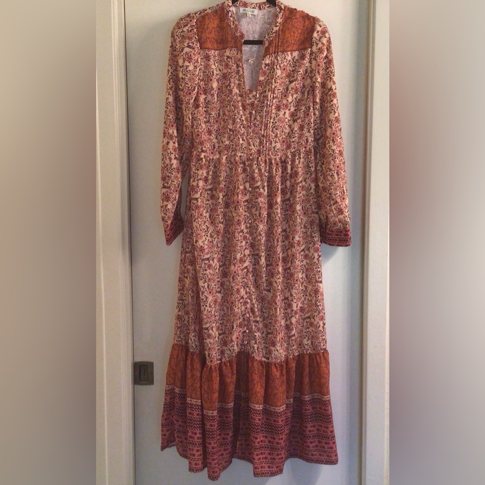 MILA.MAE/BORDER.PRINT.MAXI.DRESS - Picture 4 of 12